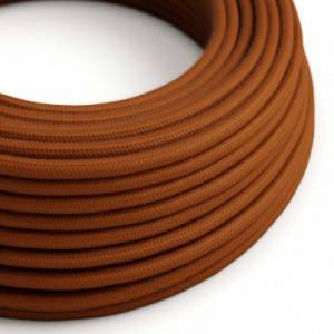 Okrúhly textilný elektrický kábel, bavlna, jednofarebný, RC23 Jelenia hnedá