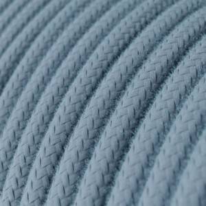 Okrúhly textilný elektrický kábel, bavlna, jednofarebný, RC53 Oceán