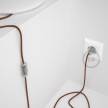 Napájací kábel pre stolnú lampu, RC23 Jelení hnedý bavlnený 1,80 m. Vyberte si farbu zástrčky a vypínača.