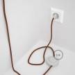 Napájací kábel pre podlahovú lampu, RC23 Jelení hnedý bavlnený 3 m. Vyberte si farbu zástrčky a vypínača.