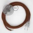 Napájací kábel pre podlahovú lampu, RC23 Jelení hnedý bavlnený 3 m. Vyberte si farbu zástrčky a vypínača.