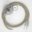 Napájací kábel pre podlahovú lampu, RC43 Holubicovo krémový bavlnený 3 m. Vyberte si farbu zástrčky a vypínača.