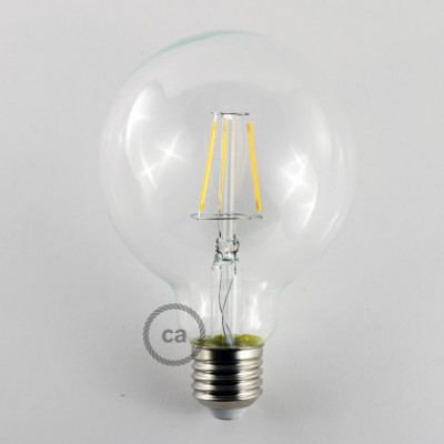 Priehľadná LED žiarovka - Glóbus G95, 4W, E27 Decorative Vintage