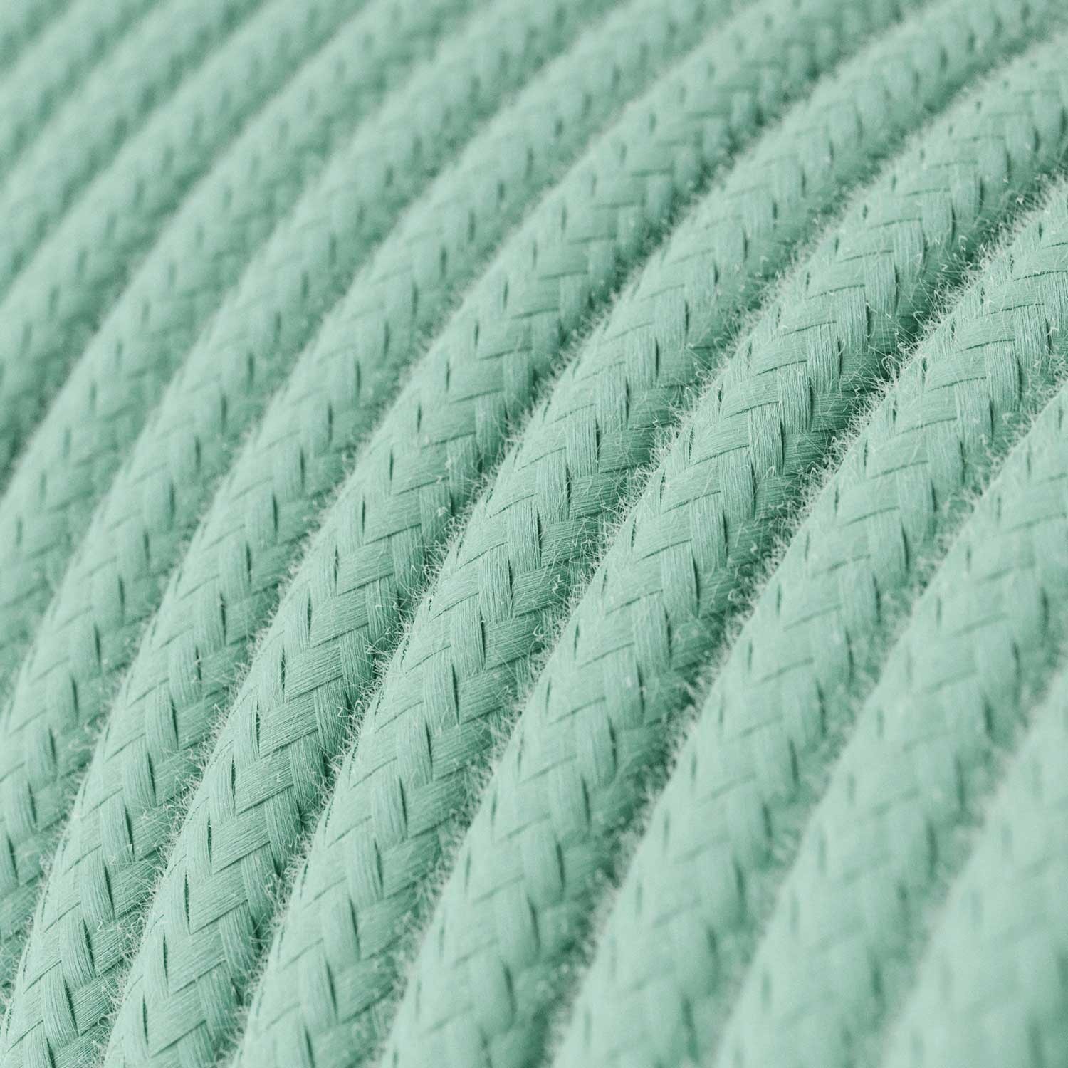 Okrúhly textilný elektrický kábel, bavlna, jednofarebný, RC34 Mliečno mätová