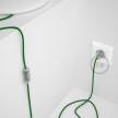 Napájací kábel pre stolnú lampu, RL06 Zelený hodvábny 1,80 m. Vyberte si farbu zástrčky a vypínača.