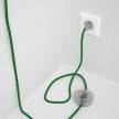 Napájací kábel pre podlahovú lampu, RL06 Zelený hodvábny 3 m. Vyberte si farbu zástrčky a vypínača.