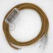 Napájací kábel pre stolnú lampu, RC31 Medový bavlnený 1,80 m. Vyberte si farbu zástrčky a vypínača.