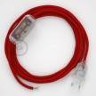 Napájací kábel pre stolnú lampu, RC35 Ohnivo - červený bavlnený 1,80 m. Vyberte si farbu zástrčky a vypínača.