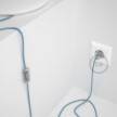 Napájací kábel pre stolnú lampu, RD75 Cik - cak modrý bavlneno - ľanový 1,80 m. Vyberte si farbu zástrčky a vypínača.