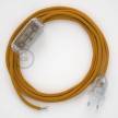 Napájací kábel pre stolnú lampu, RM25 Horčicový hodvábny 1,80 m. Vyberte si farbu zástrčky a vypínača.