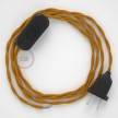 Napájací kábel pre stolnú lampu, TM25 Horčicový hodvábny 1,80 m. Vyberte si farbu zástrčky a vypínača.
