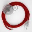 Napájací kábel pre podlahovú lampu, RC35 Ohnivo - červený bavlnený 3 m. Vyberte si farbu zástrčky a vypínača.