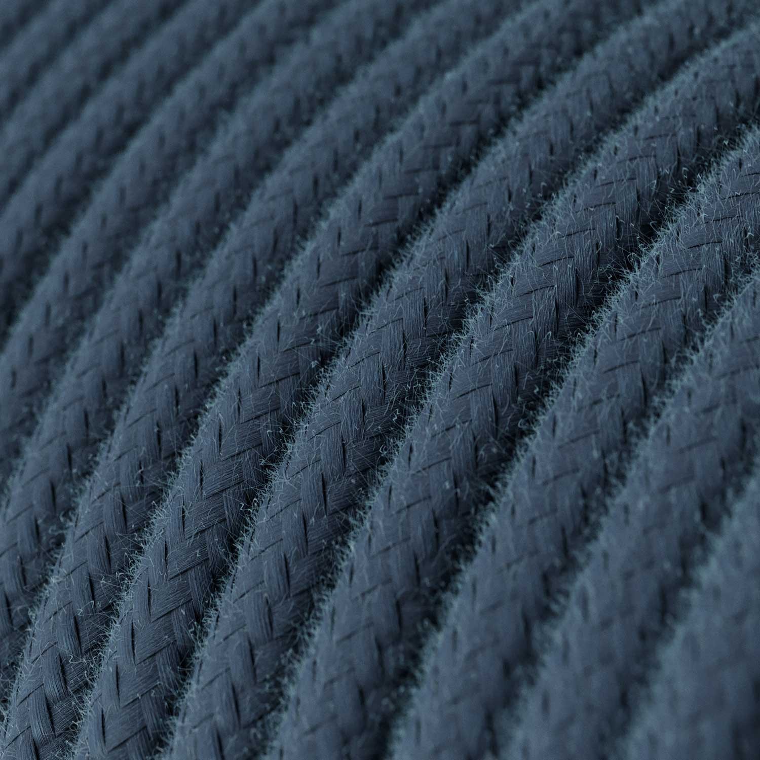 Okrúhly textilný elektrický kábel, bavlna, jednofarebný, RC30 Kameňovo šedá