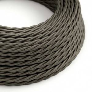Stočený textilný elektrický kábel, umelý hodváb, jednofarebný, TM26 Tmavo šedá