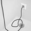 Napájací kábel pre podlahovú lampu, RM26 Tmavo šedý hodvábny 3 m. Vyberte si farbu zástrčky a vypínača.