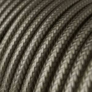 Okrúhly textilný elektrický kábel, umelý hodváb, jednofarebný, RM26 Tmavo šedá