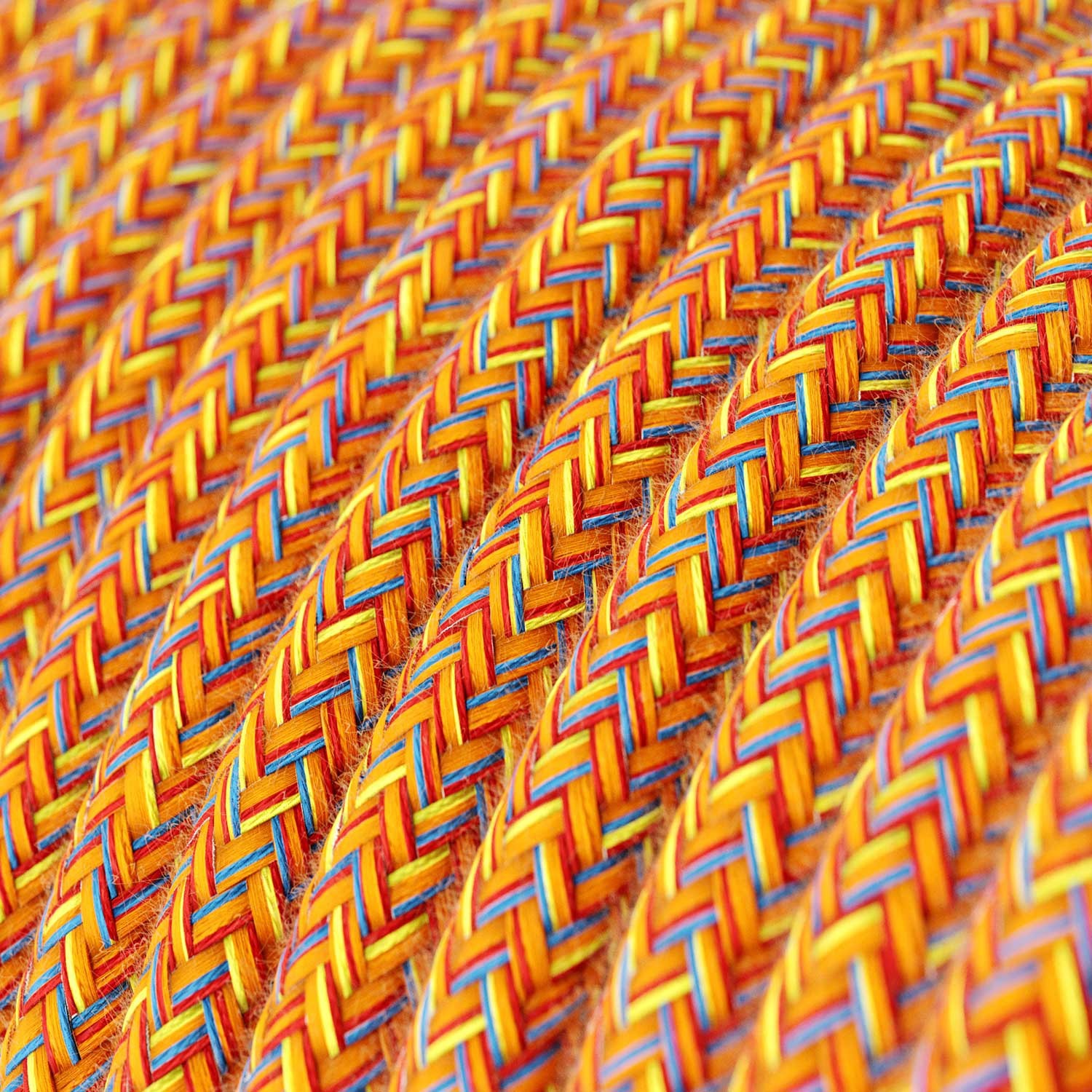Okrúhly textilný elektrický kábel, bavlna, farba indiánske leto RX07