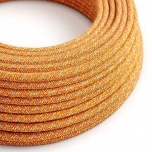 Okrúhly textilný elektrický kábel, bavlna, farba indiánske leto RX07