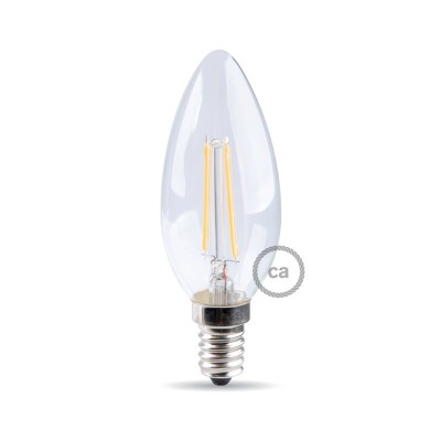 Žiarovka s LED vláknom Olive 4,5W E14 Priehľadná 2700K