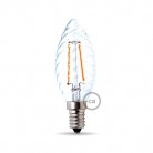 Žiarovka s LED vláknom Tortiglione 4W E14 Priehľadná