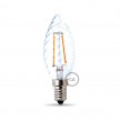 Žiarovka s LED vláknom Tortiglione 4W E14 Priehľadná