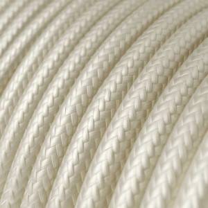 Okrúhly textilný elektrický kábel, umelý hodváb, jednofarebný, RM00 Slonovinová