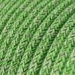 Okrúhly textilný elektrický kábel, bavlna, RX08 Zelený mix