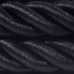 Elektrický kábel 3XL, kábel 3x0,75 potiahnutý lesklou čiernou textíliou. Priemer 30 mm.