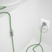 Napájací kábel pre stolnú lampu, RX08 Zelený mixovaný bavlnený 1,80 m. Vyberte si farbu zástrčky a vypínača.