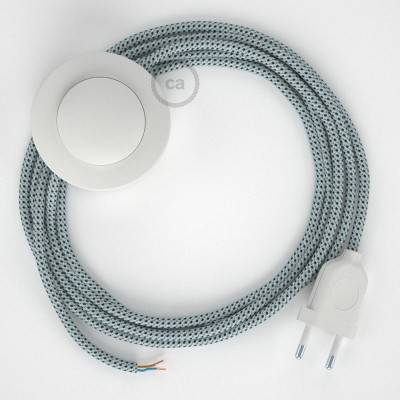 Napájací kábel pre podlahovú lampu, RT14 Stracciatella hodvábny 3 m. Vyberte si farbu zástrčky a vypínača.
