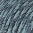 Okrúhly textilný elektrický kábel, bavlna, dvojfarebný, RP25 kameňovo šedý a oceán