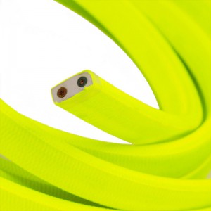 Textilný elektrický kábel pre Svetelné šnúry, potiahnutý hodvábnou textíliou CF10 Fluo Žltá
