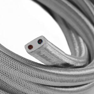 Textilný elektrický kábel pre Svetelné šnúry, potiahnutý hodvábnou textíliou CM02 Strieborná