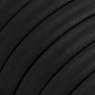 Textilný elektrický kábel pre Svetelné šnúry, potiahnutý hodvábnou textíliou CM04 Čierna - UV odolný