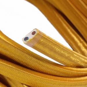 Textilný elektrický kábel pre Svetelné šnúry, potiahnutý hodvábnou textíliou CM05 Zlatá