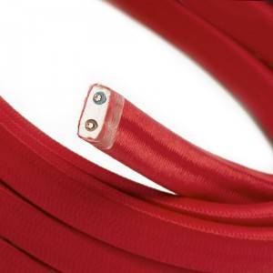 Textilný elektrický kábel pre Svetelné šnúry, potiahnutý hodvábnou textíliou CM09 Červená - UV odolný