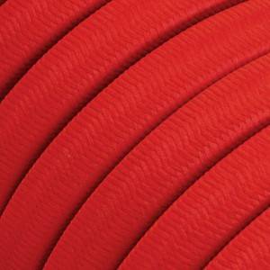 Textilný elektrický kábel pre Svetelné šnúry, potiahnutý hodvábnou textíliou CM09 Červená - UV odolný