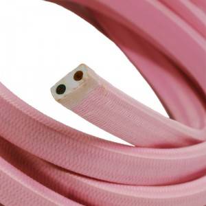 Textilný elektrický kábel pre Svetelné šnúry, potiahnutý hodvábnou textíliou CM16 Ružová