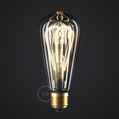 Dymová LED žiarovka - Edison ST64 s dvojitým oblúkovým vláknom - 5W E27 Stmievateľná 2000K