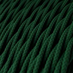 Stočený textilný elektrický kábel, umelý hodváb, jednofarebný, TM21 Tmavo zelený