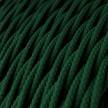 Stočený textilný elektrický kábel, umelý hodváb, jednofarebný, TM21 Tmavo zelený