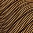 Textilný elektrický kábel pre Svetelné šnúry, potiahnutý hodvábnou textíliou CZ22 Čierny-whisky cik-cak