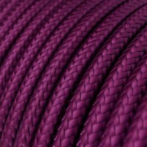 Okrúhly textilný elektrický kábel, umelý hodváb, jednofarebný, RM35 ultrafialový