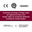 Textilný elektrický kábel opletený bavlnou Vertigo ERC36 - tehlový a svetlo modrý