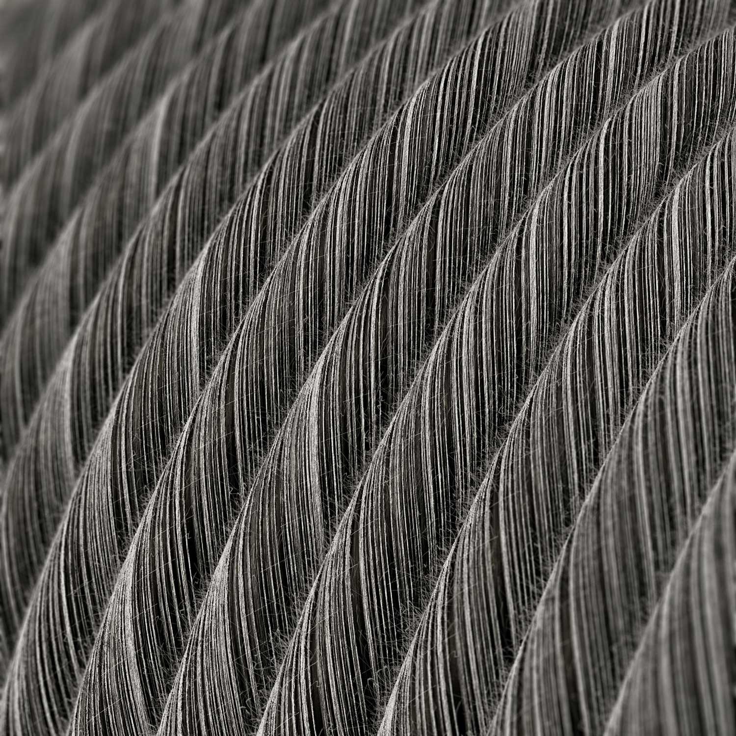 Textilný elektrický kábel opletený bavlnou Vertigo ERC37 - čierna Mélange