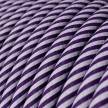 Textilný elektrický HD kábel pruhovaný Vertigo ERM52 - fialová a tmavo fialová