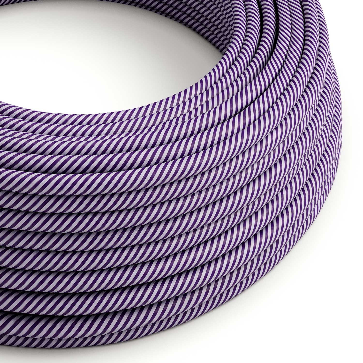 Textilný elektrický HD kábel pruhovaný Vertigo ERM52 - fialová a tmavo fialová