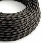 Textilný elektrický HD kábel so širokými pruhmi Vertigo ERM54 - čierna a grafit