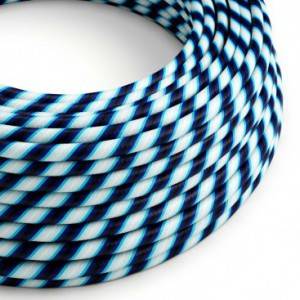 Textilný elektrický HD kábel pruhovaný Vertigo ERM60 Mr Blue - odtiene modrej farby