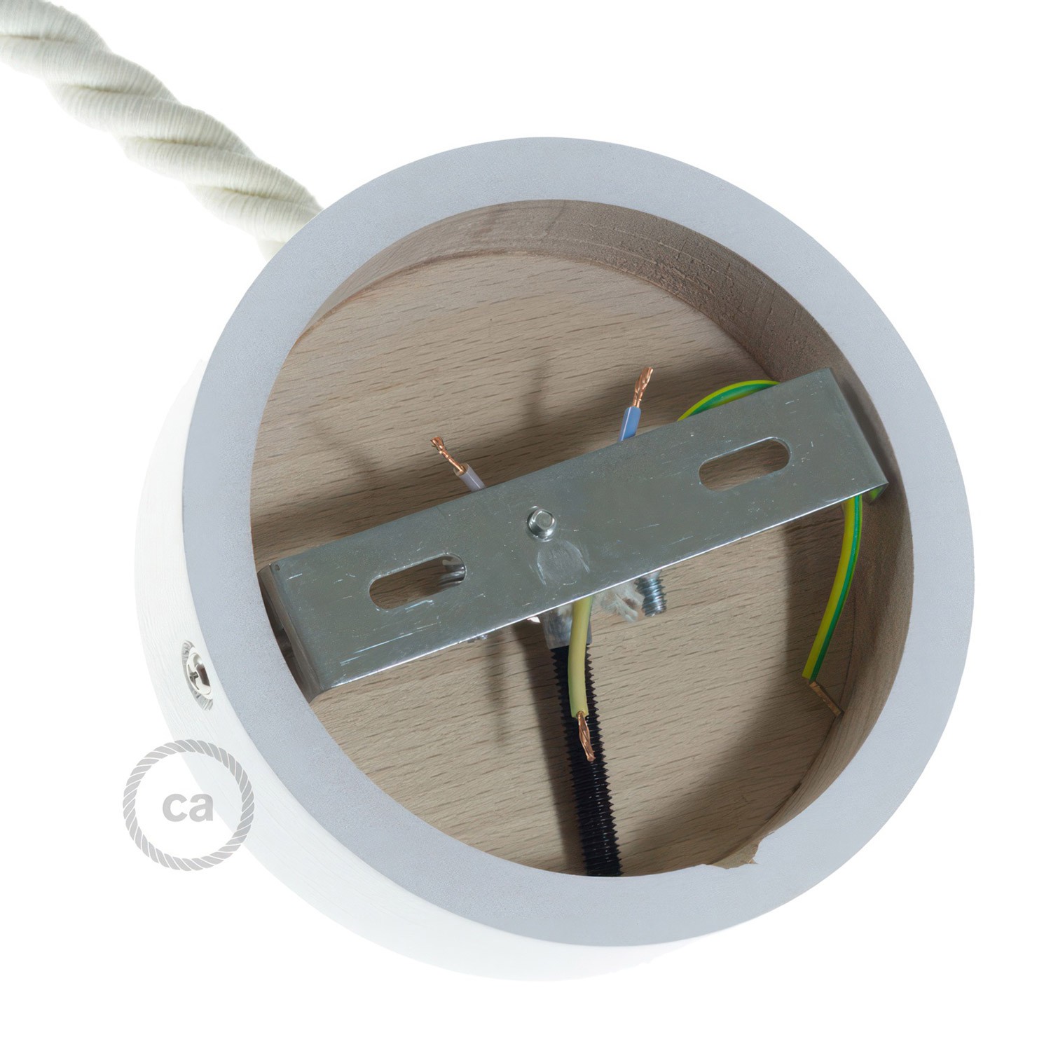 Drevená stropná rozeta pre XL lanový kábel